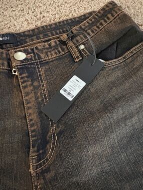 Fashion Nova Men's Washed Black and Brown Skinny Jeans